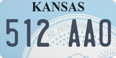 KS license plate 512AAO