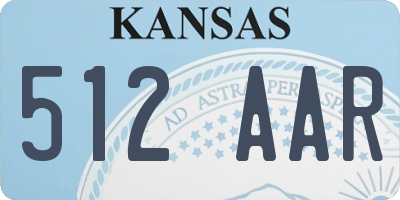 KS license plate 512AAR