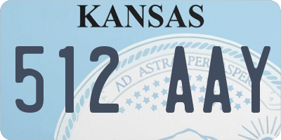 KS license plate 512AAY