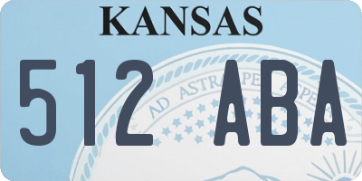 KS license plate 512ABA