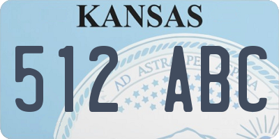 KS license plate 512ABC