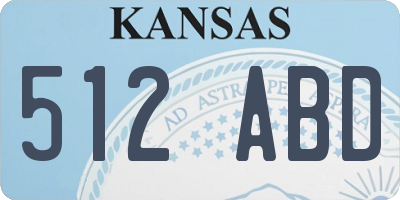 KS license plate 512ABD