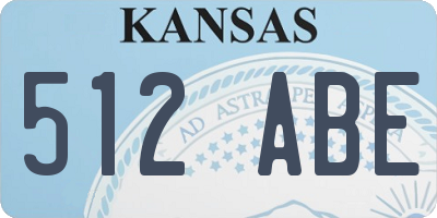 KS license plate 512ABE