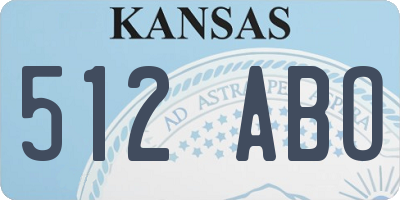 KS license plate 512ABO