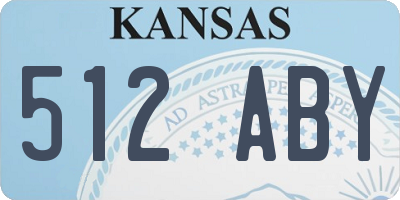 KS license plate 512ABY