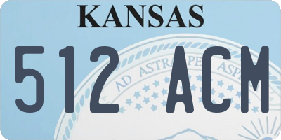 KS license plate 512ACM