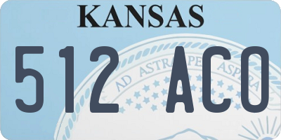 KS license plate 512ACO