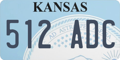 KS license plate 512ADC