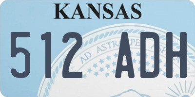 KS license plate 512ADH