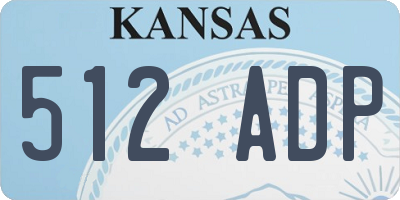 KS license plate 512ADP