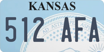 KS license plate 512AFA
