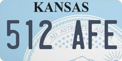 KS license plate 512AFE