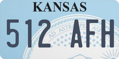 KS license plate 512AFH