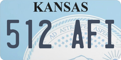 KS license plate 512AFI