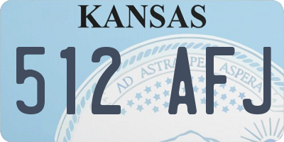 KS license plate 512AFJ