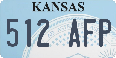 KS license plate 512AFP