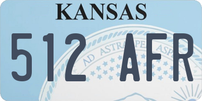 KS license plate 512AFR