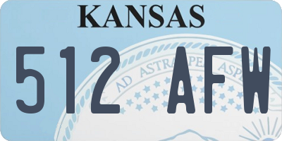 KS license plate 512AFW