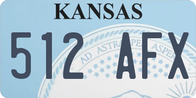 KS license plate 512AFX