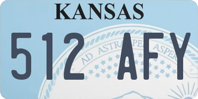 KS license plate 512AFY
