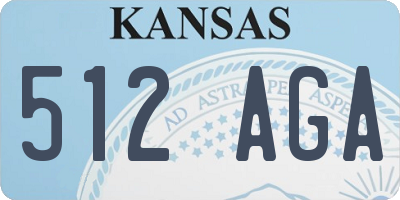 KS license plate 512AGA