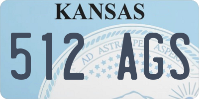 KS license plate 512AGS