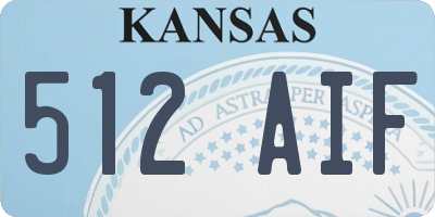 KS license plate 512AIF
