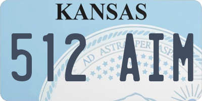 KS license plate 512AIM