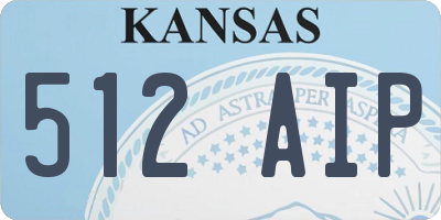KS license plate 512AIP