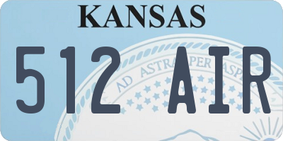 KS license plate 512AIR