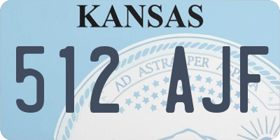 KS license plate 512AJF