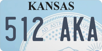 KS license plate 512AKA