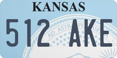 KS license plate 512AKE