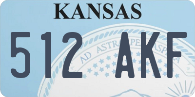 KS license plate 512AKF