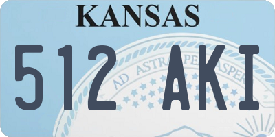 KS license plate 512AKI