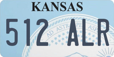 KS license plate 512ALR