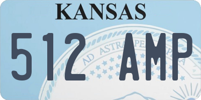 KS license plate 512AMP