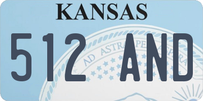 KS license plate 512AND