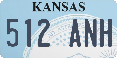 KS license plate 512ANH