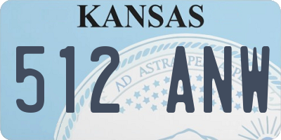 KS license plate 512ANW