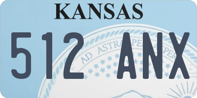 KS license plate 512ANX
