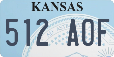 KS license plate 512AOF