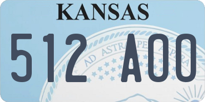 KS license plate 512AOO