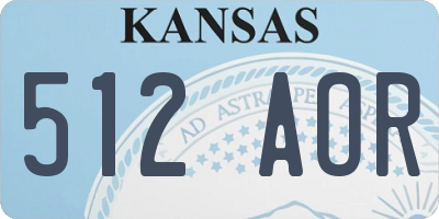 KS license plate 512AOR