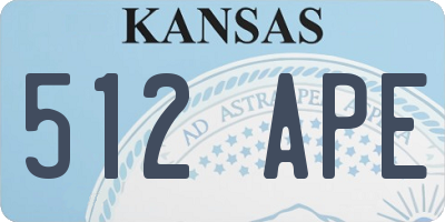 KS license plate 512APE