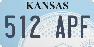 KS license plate 512APF