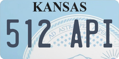 KS license plate 512API