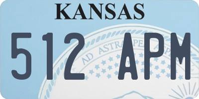 KS license plate 512APM