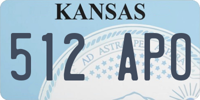 KS license plate 512APO