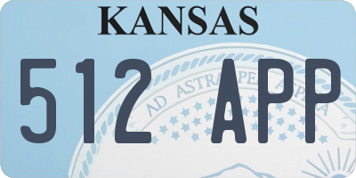 KS license plate 512APP